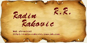 Radin Raković vizit kartica
